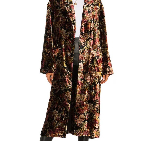 Free People Jackets & Blazers - Free People Velvet Wild Nights Duster Jacket Floral